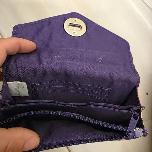VERA BRADLEY Heather Paisley Turn Lock Wallet Wristlet Purple Teal - Picture 11 of 16